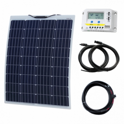 photonic universe 100w 12v reinforced semi-flexible solar charging kit