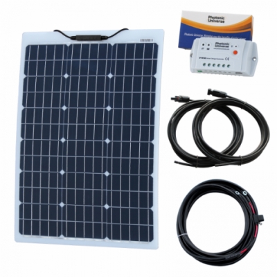 photonic universe 60w 12v reinforced semi-flexible solar charging kit