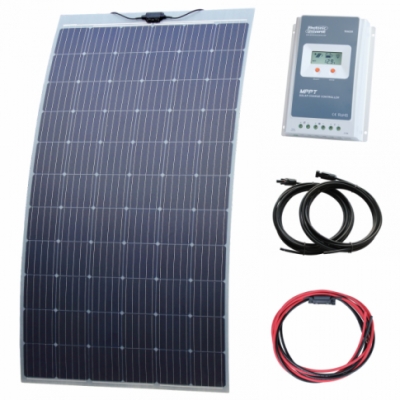 photonic universe 330w semi-flexible solar charging kit with austrian textured fibreglass solar panel 