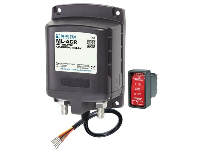 blue sea ml series hd auto charge relay 12v with remote switch