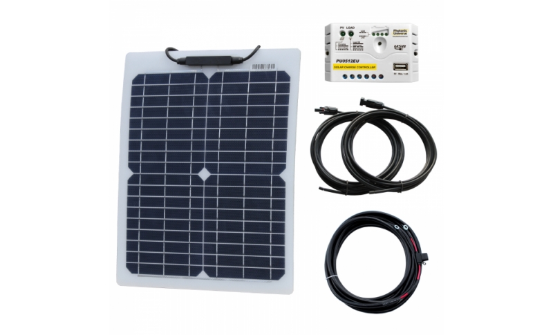 photonic universe 20w 12v reinforced semi-flexible solar charging kit