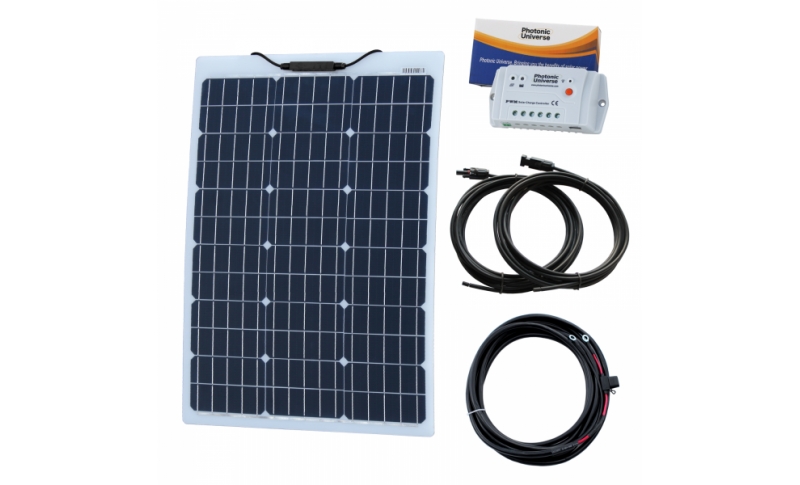 photonic universe 60w 12v reinforced semi-flexible solar charging kit