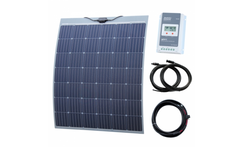 photonic universe 210w semi-flexible solar charging kit with austrian textured fibreglass solar panel (with self-adhesive backing)