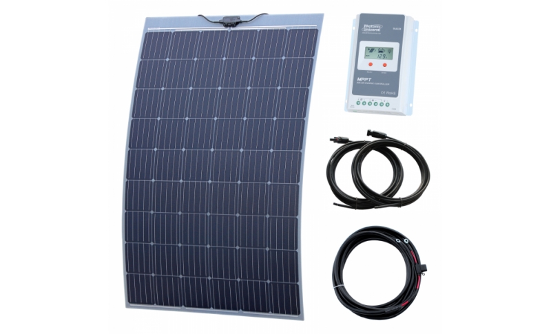 photonic universe 270w semi-flexible solar charging kit with austrian textured fibreglass solar panel 