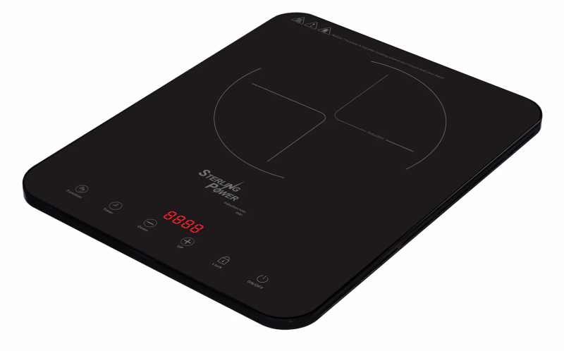 sterling power induction hob 2000 watt, slim design, turbo fan