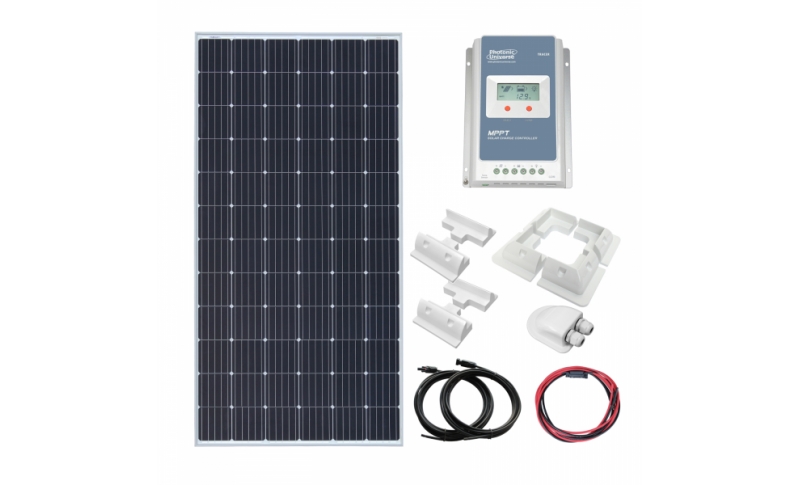 photonic universe 360w 12v/24v complete solar charging kit with 30a mppt controller