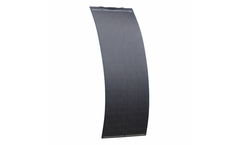 photonic universe 270w black semi-flexible fibreglass solar panel. durable etfe coating