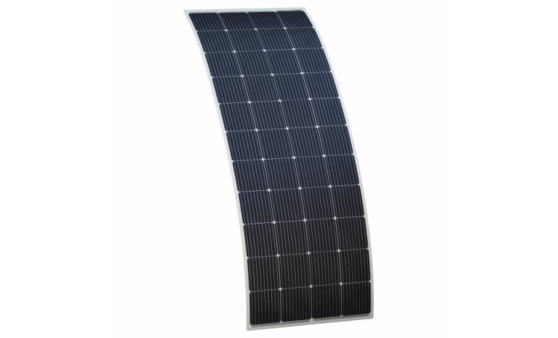 photonic universe 270w semi-flexible fibreglass solar panel with a round rear junction box and 3m cable, with durable etfe coating