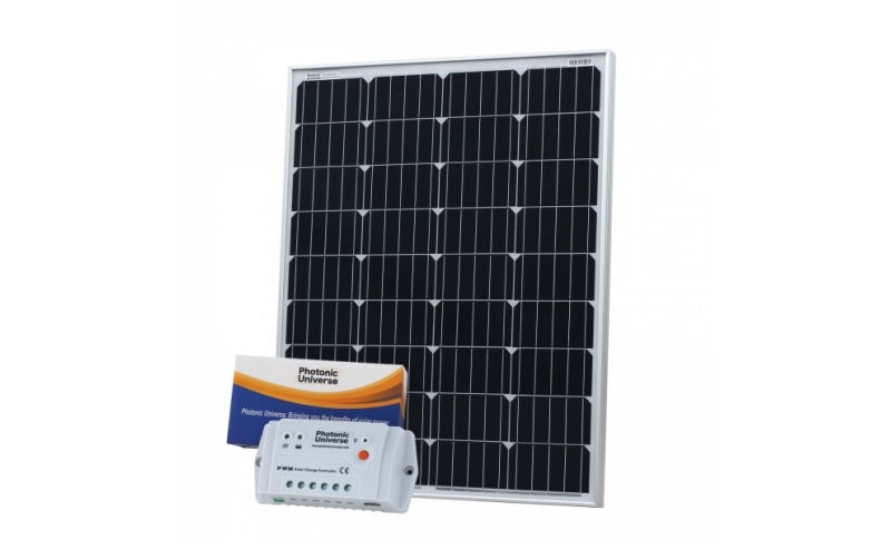 photonic universe 100w 12v solar charging kit with 10a solar controller and 5m cable