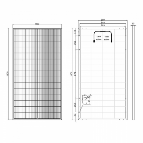 300W bi-facial monocrystalline solar panel fr