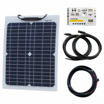 photonic universe 20w 12v reinforced semi-flexible solar charging kit