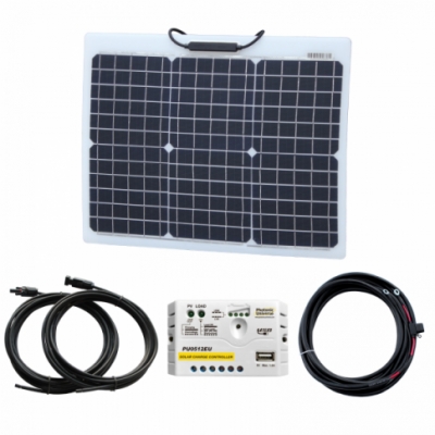 photonic universe 30w 12v reinforced semi-flexible solar charging kit