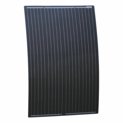 120w black semi-flexible fibreglass solar panel with round rear junction box and 3m cable, with durable etfe coating