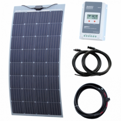 photonic universe160w semi-flexible solar charging kit with austrian textured fibreglass solar panel (with self adhesive backing)