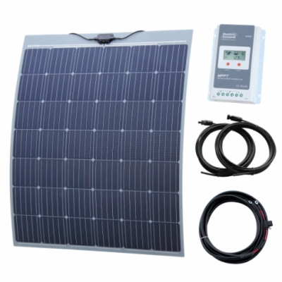 photonic universe 210w semi-flexible solar charging kit with austrian textured fibreglass solar panel (with self-adhesive backing)