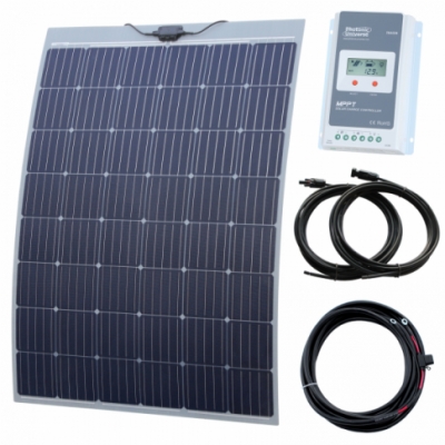 photonic universe 240w semi-flexible solar charging kit with austrian textured fibreglass solar panel 