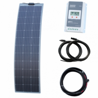 photonic universe160w narrow semi-flexible solar charging kit with austrian textured fibreglass solar panel