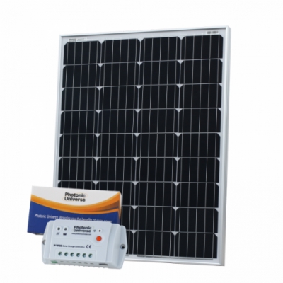 photonic universe 100w 12v solar charging kit with 10a solar controller and 5m cable
