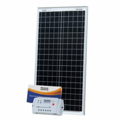 photonic universe 40w 12v solar charging kit with 10a solar controller and 5m cable with crocodile clips