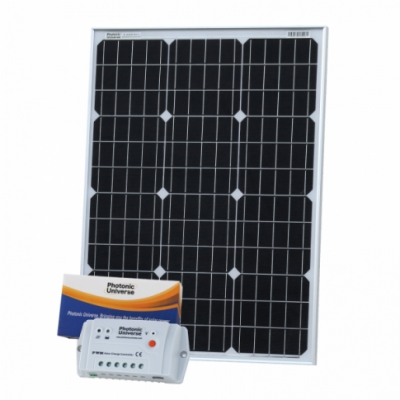 photonic universe 60w 12v solar charging kit with 10a solar controller and 5m cable