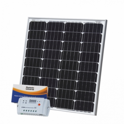 photonic universe 80w 12v solar charging kit with 10a solar controller and 5m cable